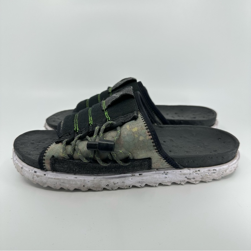 Nike Asuna Crater Slides Black Green Grey White DJ4629-002 Mens Size 8